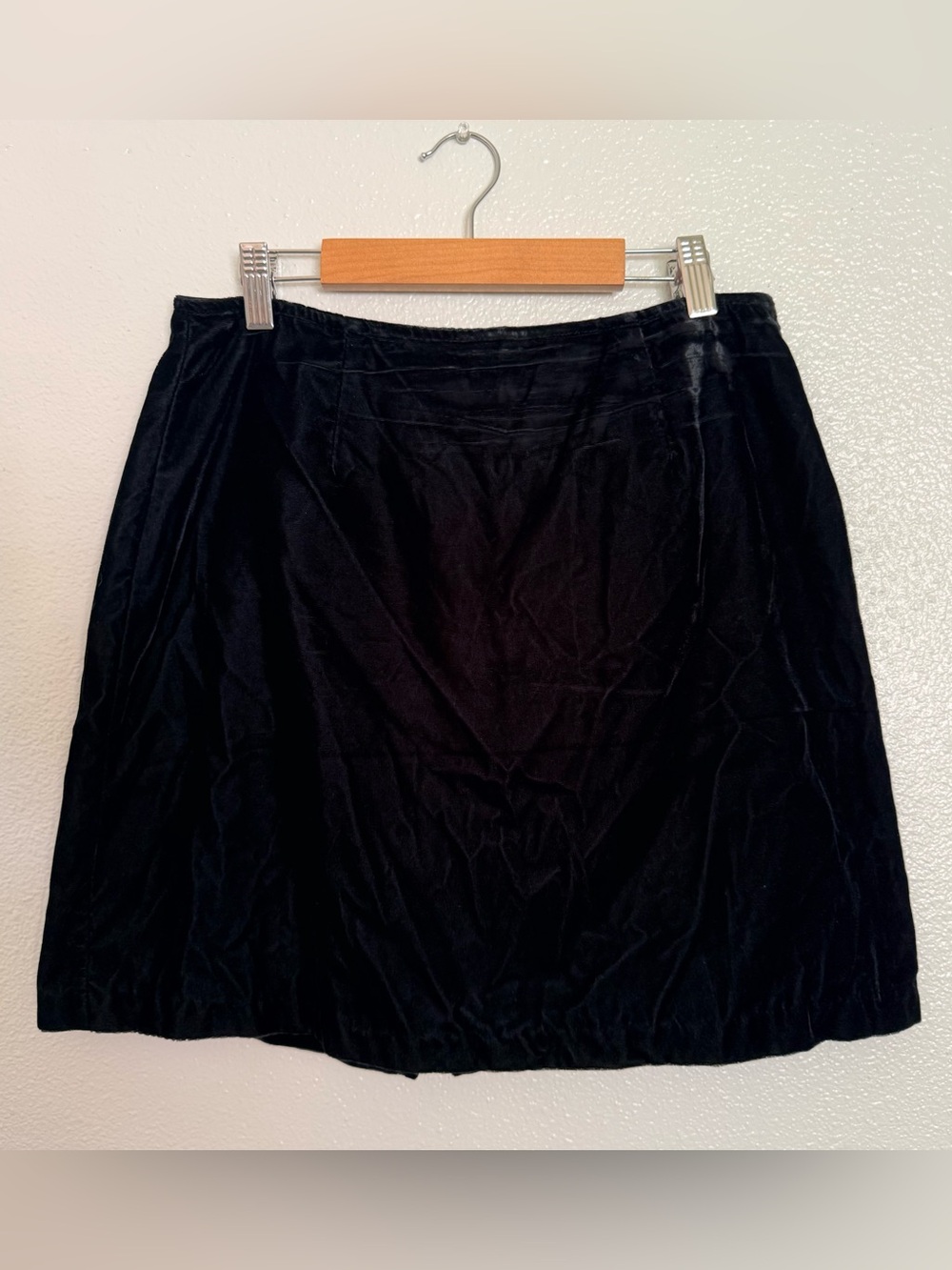 Vintage Black Velvet Mini Skirt size Small - Grunge Goth Streetwear